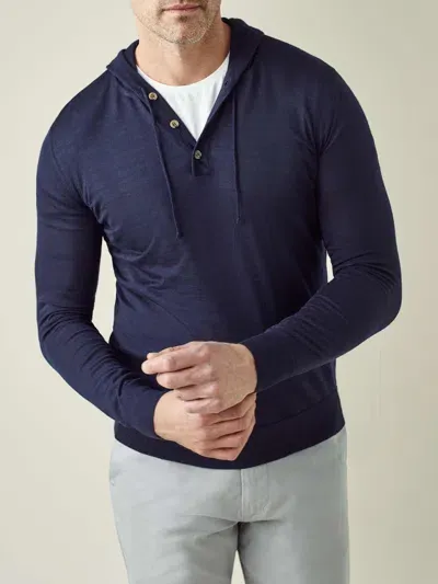 Luca Faloni Hoodie Jumper In Navy Blue