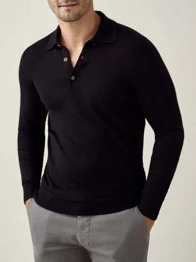 Luca Faloni Knitted Polo Sweater In Black