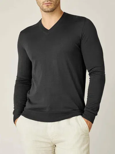 Luca Faloni V-neck Jumper In Charcoal Grey