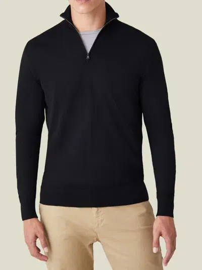 Luca Faloni Quarter-zip Jumper In Black