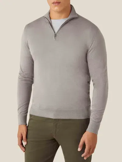 Luca Faloni Quarter-zip Jumper In Nocciola Brown