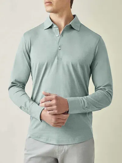 Luca Faloni Silk-cotton Amalfi Polo Shirt In Marine Green