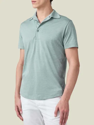 Luca Faloni Silk-cotton Polo In Marine Green