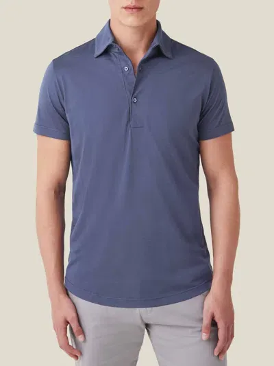 Luca Faloni Silk-cotton Polo In Ocean Blue