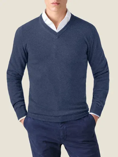 Luca Faloni V Neck In Atlantic Blue