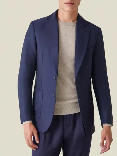 Luca Faloni Travel Blazer In Navy Blue