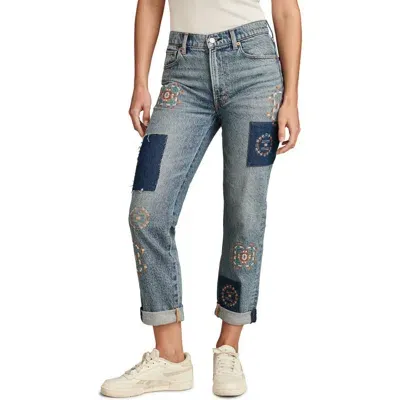 Lucky Brand Embroidered Patch Detail Jeans In Adore Me Wash