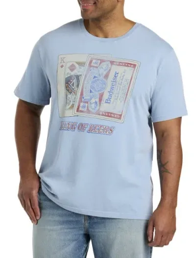 Lucky Brand Jeans King Of Beers Graphic Tee In Blue Fog