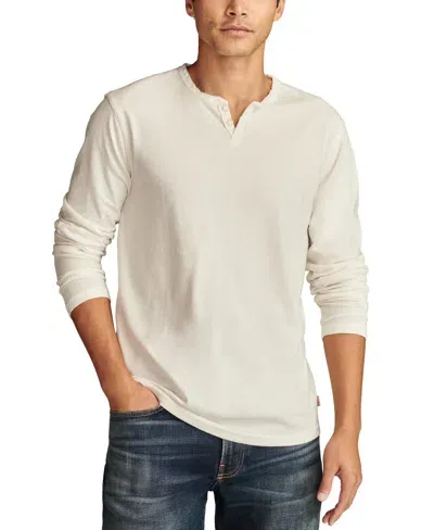 Lucky Brand Burnout Notch Neck Henley In Marshmallow