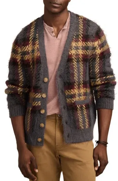 Lucky Brand Oversize Plaid Brushed Cardigan In Denim Multi