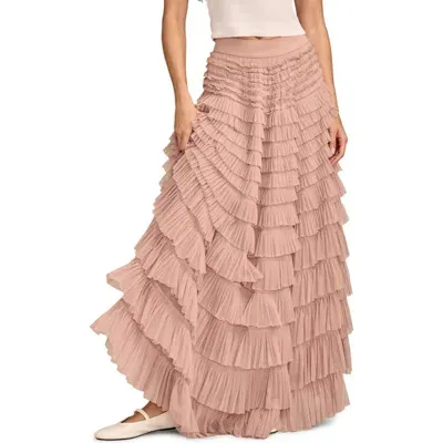 Lucky Brand Ruffle Tulle Maxi Skirt In Blush Pink