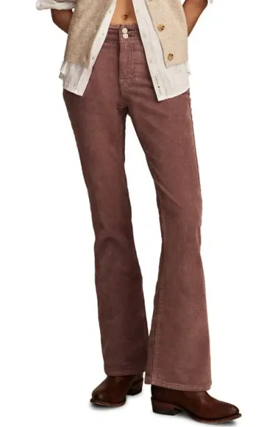 Lucky Brand Stevie Seamed High Waist Corduroy Flare Pants In Huckleberry