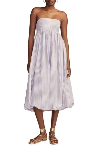 Lucky Brand Stripe Strapless Bubble Hem Maxi Dress In Multi