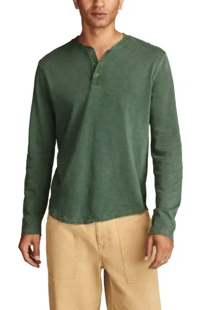 Lucky Brand Weekend Slub Henley In Cilantro