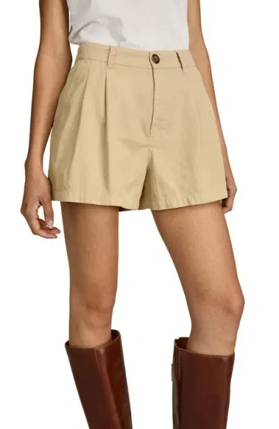 Lucky Brand Wide Leg Cotton Twill Shorts In Dark Khaki