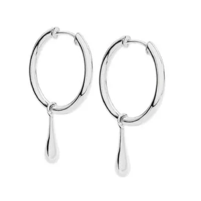 Lucy Quartermaine Drop Hoops In Sterling Silver