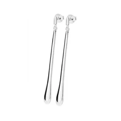 Lucy Quartermaine Long Drop Stud Earrings In Sterling Silver