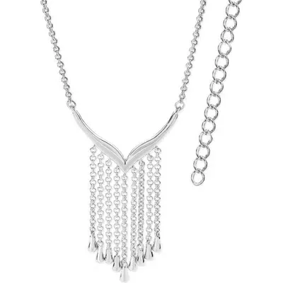 Lucy Quartermaine Waterfall V Necklace In Sterling Silver