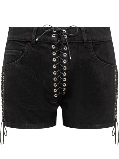 Ludovic De Saint Sernin Double Laced Up Shorts In Black