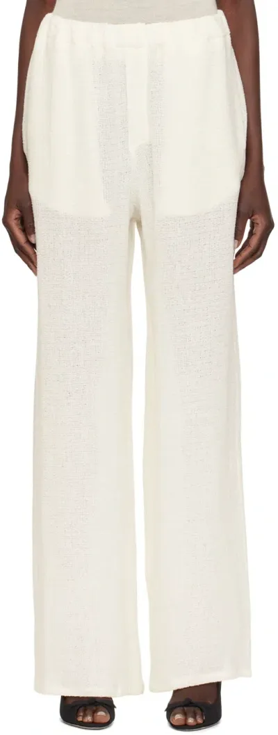 Ludovic De Saint Sernin Off-white Elasticized Waistband Trousers In Sand Beige