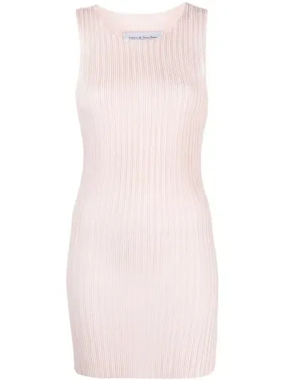 Ludovic De Saint Sernin Rib-knit Dress In Pink