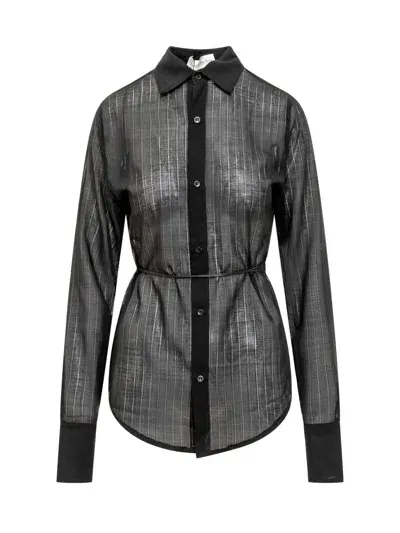 Ludovic De Saint Sernin Slim Lacing Shirt In Black