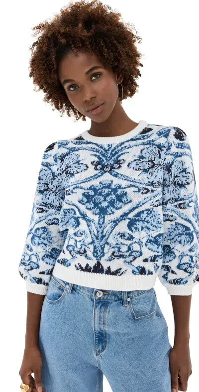 Lug Von Siga Lydia Pullover Off White/blue Knitwear