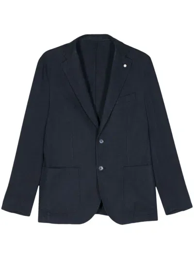 Luigi Bianchi Jacket With Logo In Blue