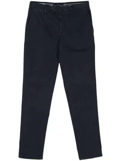 Luigi Bianchi Trousers With Logo In Blue