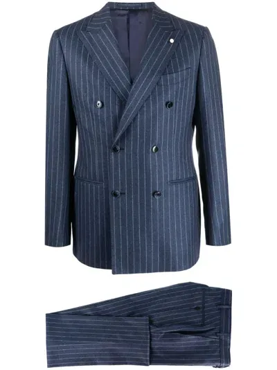 Luigi Bianchi Wool Suit In Blue