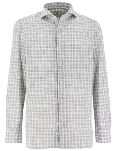 Luigi Borrelli Shirt In Grigio Bianco Galles