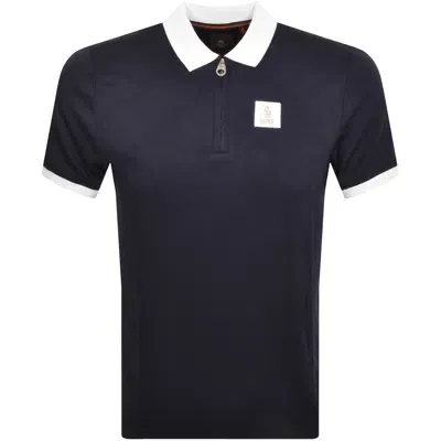 Luke 1977 Bauer Zip Polo T Shirt Navy