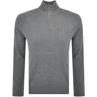 Luke 1977 Pretender Quarter Zip Jumper Grey In Gray