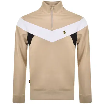 Luke 1977 Quarter Zip Kratos Sweatshirt Beige