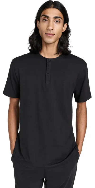 Lunya Slumberknit Henley Immersed Black