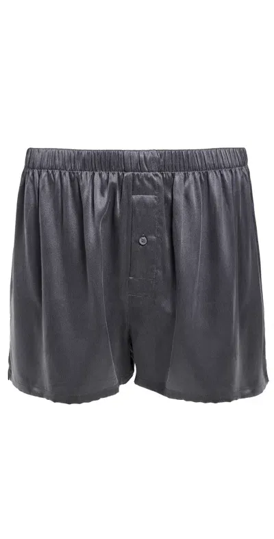 Lunya Washable Silk Boxers Meditative Grey