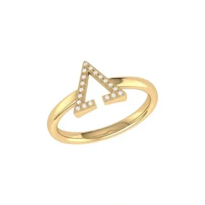 Luvmyjewelry Aim High Open Triangle Sterling Silver Diamond Ring In 14kt Gold Vermeil On Sterling