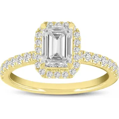 Luvmyjewelry Arpine 14k Yellow Gold Emerald Cut Lab Grown Diamond Halo Engagement Ring