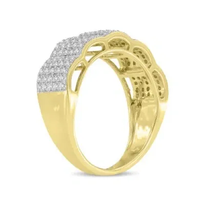 Luvmyjewelry Articulix Unisex Diamond Band Ring In 10k Yellow Gold