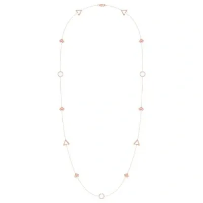 Luvmyjewelry Avani Skyline Geometric Layered Sterling Silver Diamond Necklace In 14kt Rose Gold Vermeil