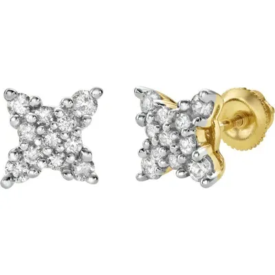 Luvmyjewelry Bladez 14k Yellow Gold Diamond Stud Earrings