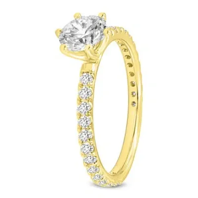 Luvmyjewelry Camille 14k Yellow Gold Round Cut Lab Grown Diamond  Engagement Ring