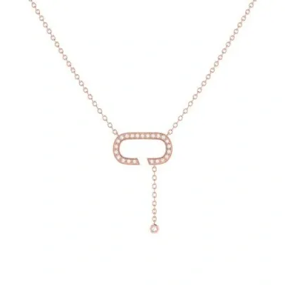 Luvmyjewelry Celia C Sterling Silver Diamond Lariat Necklace In 14kt Rose Gold Vermeil