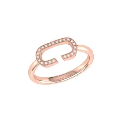 Luvmyjewelry Celia C Sterling Silver Diamond Ring In 14kt Rose Gold Vermeil