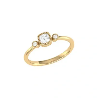 Luvmyjewelry Cushion Cut Natural Diamonds Birthstone Ring In Yellow Gold