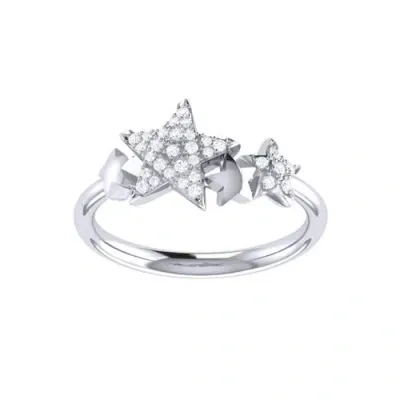 Luvmyjewelry Dazzling Star Cluster Sterling Silver Diamond Ring