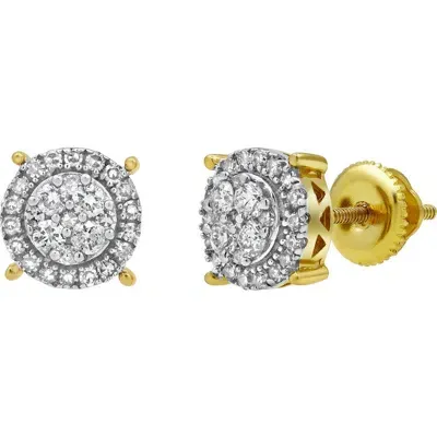 Luvmyjewelry Dreamcatcher Deluxe 14k Yellow Gold Diamond Stud Earrings