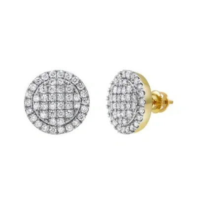 Luvmyjewelry Dulce Deluxe 14k Yellow Gold Diamond Stud Earrings