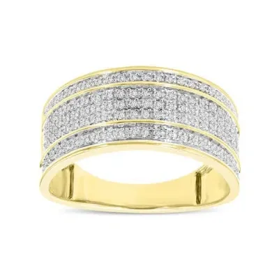 Luvmyjewelry Elysium Unisex Diamond Band Ring In 10k Yellow Gold