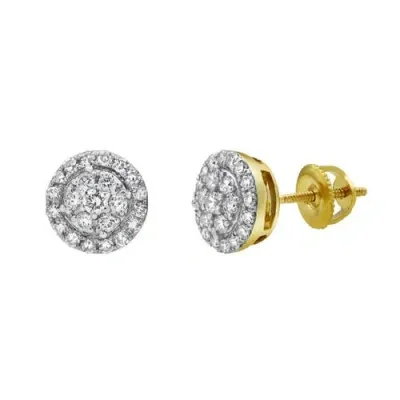 Luvmyjewelry Glacier Shine 14k Yellow Gold Diamond Stud Earrings